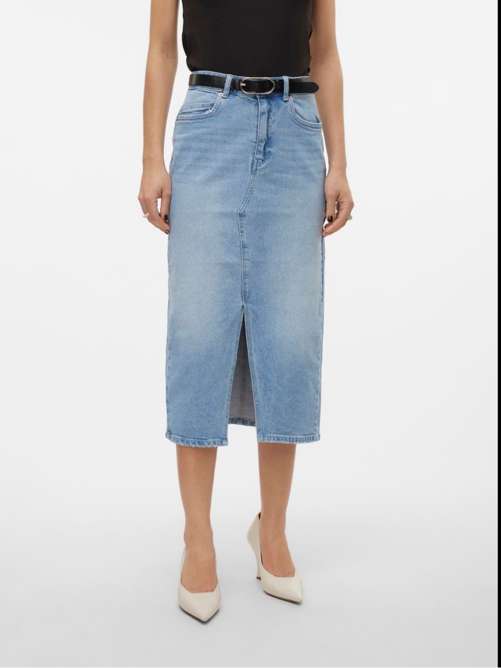 Vero Moda Light Blue Straight-Leg Denim Skirt